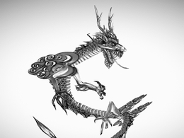 黑白低面巨龙inktober-2022-quick-sketch