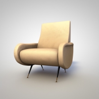 休闲椅C4D模型 Lady Chair by Marco Zanuso - Arflex - 1951 - Italy