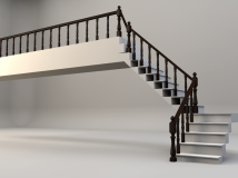 转角楼梯3D模型 扶手楼梯模型 Stairs