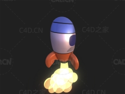 火箭起飞卡通模型 rocket-take-off