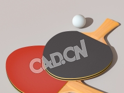 乒乓球拍和球C4D模型 Ping-Pong-Paddle-and-Balls