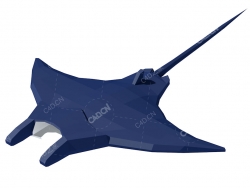 低面多边形卡通魔鬼鱼动画C4D模型Manta ray