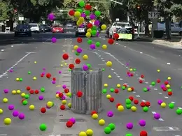 C4D垃圾桶喷出的圆球动画 Cinema 4D - compositing background