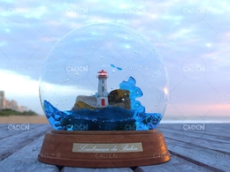玻璃穹顶之下海上灯塔雪球仪礼品 Cinema 4D 3D Model Lighthouse Snowglobe