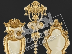 C4D欧式浮雕花构件装饰花件浮雕构件挂件套口雕花立体雕花外墙雕花模型 Stucco