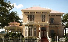 欧式单体别墅C4D模型 Villa 3D model