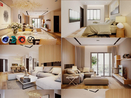 C4D室内场景模型:客厅卧室 House Design 4