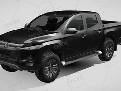 三菱l200英国规格野蛮人皮卡车2021款C4D汽车模型下载