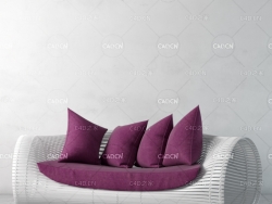 弯曲木条编织筒状客厅沙发C4D模型 chair 3d model