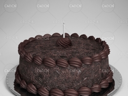 巧克力生日蛋糕C4D模型 Birthday Cake