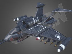 TAC战斗机挂载导弹武装军用飞机C4D模型Roughnecks F-77 Firefox VTOL