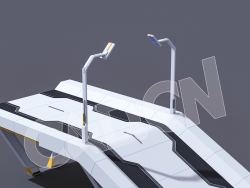 C4D未来城市缓坡道路模型