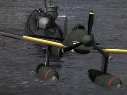 日本海军伊400级潜艇C4D模型 I-400-class submarine