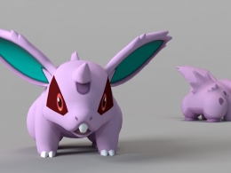 口袋妖怪卡通动物精灵C4D模型 NidoranM