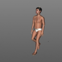 C4D裸体人物绑定模型-男性 man01 nude V8.5 mot 02模型已绑定，带细微动作。