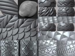 可拼贴置换深度纹理贴图素材 Artstation – ULTIMATE PACK – 255 Tileable Displacement/Alpha Patterns (Part 1 + Part 2)