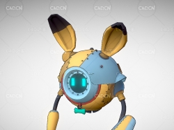 大耳朵科幻机器人C4D模型 robo-v1
