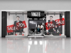 品牌服装店3d model of Shop window witch low polyinterior