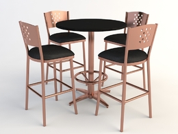 欧式铁艺桌椅 四人桌 圆桌 餐桌 休闲桌椅C4D模型 Tables and chairs -052 3d model