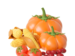 南瓜玉米红枣西红杮卡通模型