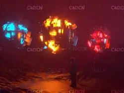 C4D OCTANE外星球火星上的宇航员创意工程