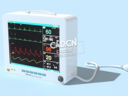 C4D医院心电图心率监护仪医疗器械模型下载 EKG-Heart-Rate-Monitor 3dmodel