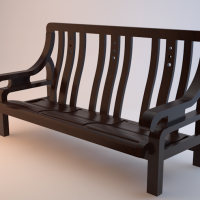 [家具]实木沙发3D模型 Sofa 3D Model