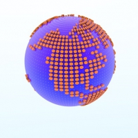 科技感强的栏包地球C4D模型 Earth 3D model