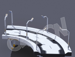 C4D科幻城市环形高架桥转弯道路模型