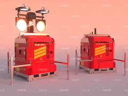 发电照明机器人设备C4D模型 Robot Generator