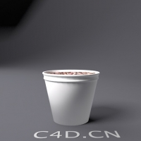 白塑料花盆C4D模型 White plastic pots 3D model
