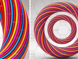 C4D七彩抽象环线工程 Cinema 4D Abstract Ring Wire
