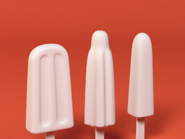 低面卡通雪糕图标模型popcicle