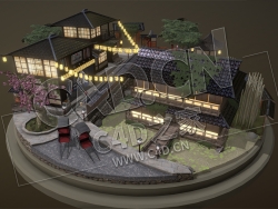 C4D日本低面复古建筑模型 deVries_Lorenzo_CitySccne