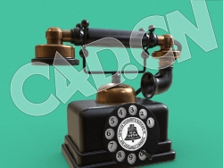 C4D老式拨号盘电话机模型 BezierCurve