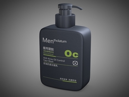 曼秀雷敦洁面乳塑料瓶C4D模型 Plastic bottle