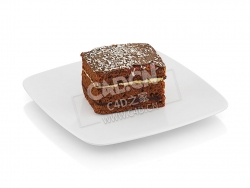 C4D一块巧克力蛋糕食物模型 Piece of chocolate cake