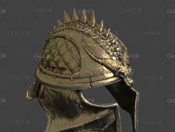 中世纪武士金属头盔C4D模型 Inquisitors Helmet