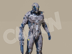 C4D科幻机甲战警机器人模型 Robot 3d model