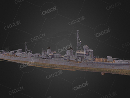 日本海军岚号驱逐舰C4D模型下载Arashi 3d model