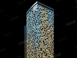 夜间摩天大楼办公楼写字楼C4D模型 Archmodels Vol.103_Night Skyscrapers - model-35