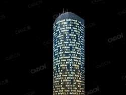 夜间摩天大楼办公楼写字楼C4D模型 Archmodels Vol.103_Night Skyscrapers - model-16