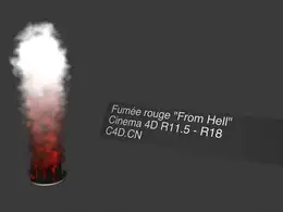 C4D粒子发射器模拟红色烟雾动画工程文件 Fumée rouge