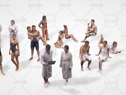 15个穿浴袍比基尼度假的人模型 Resort People Pack