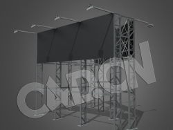 C4D双面户外广告牌擎天柱广告桁架模型
