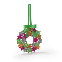 圣诞节饰品：五角星装饰圈C4D模型 Christmas Pentagram 3D model