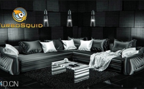 黑色风格客厅3D模型 TurboSquid – Black Evoqe