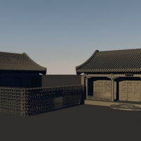 古建院落3D模型 The ancient courtyard