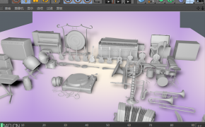 47种c4d乐器器材模型