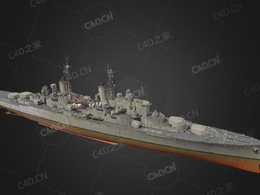 英国皇家海军海王星号轻巡洋舰C4D模型下载Neptune 3d model
